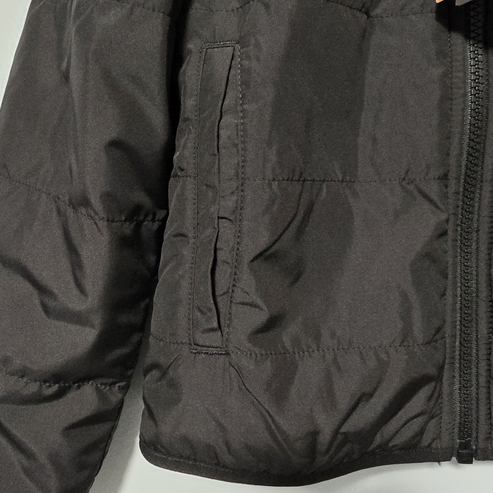 NWT The North Face Girls Size XS (6) Reversible Faux Fur Mossbud Jacket, Black - Picture 4 of 12